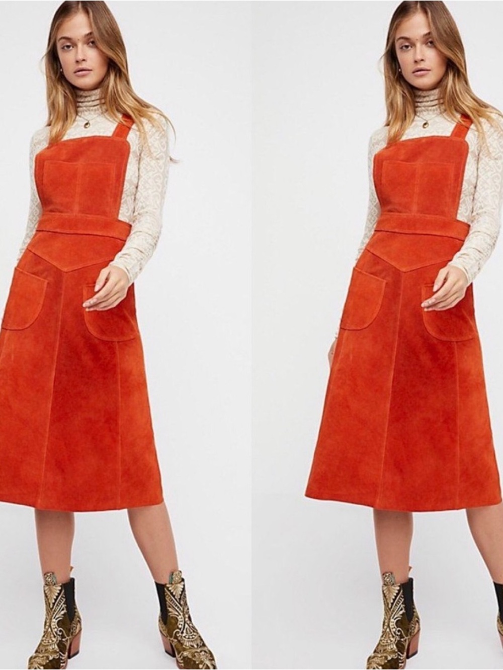 Free People Suede Apron Dress